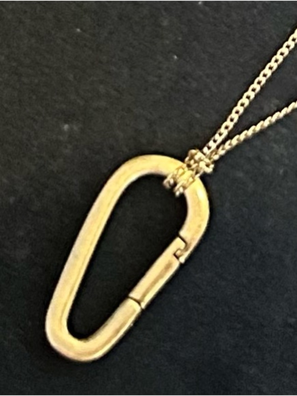 All Saints Gold Carabiner Pendant Necklace